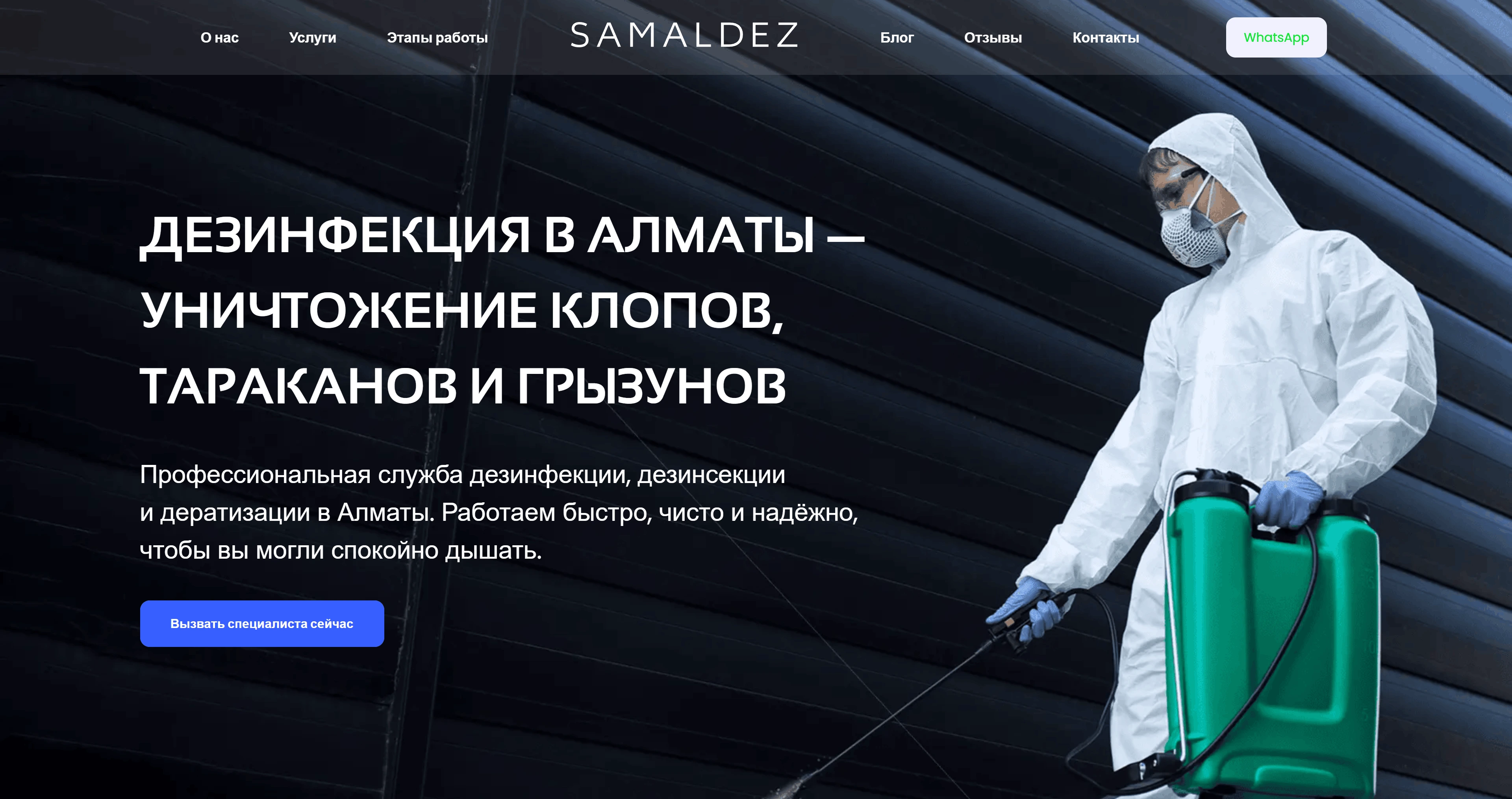 SamalDez.kz — скриншот сайта на ноутбуке