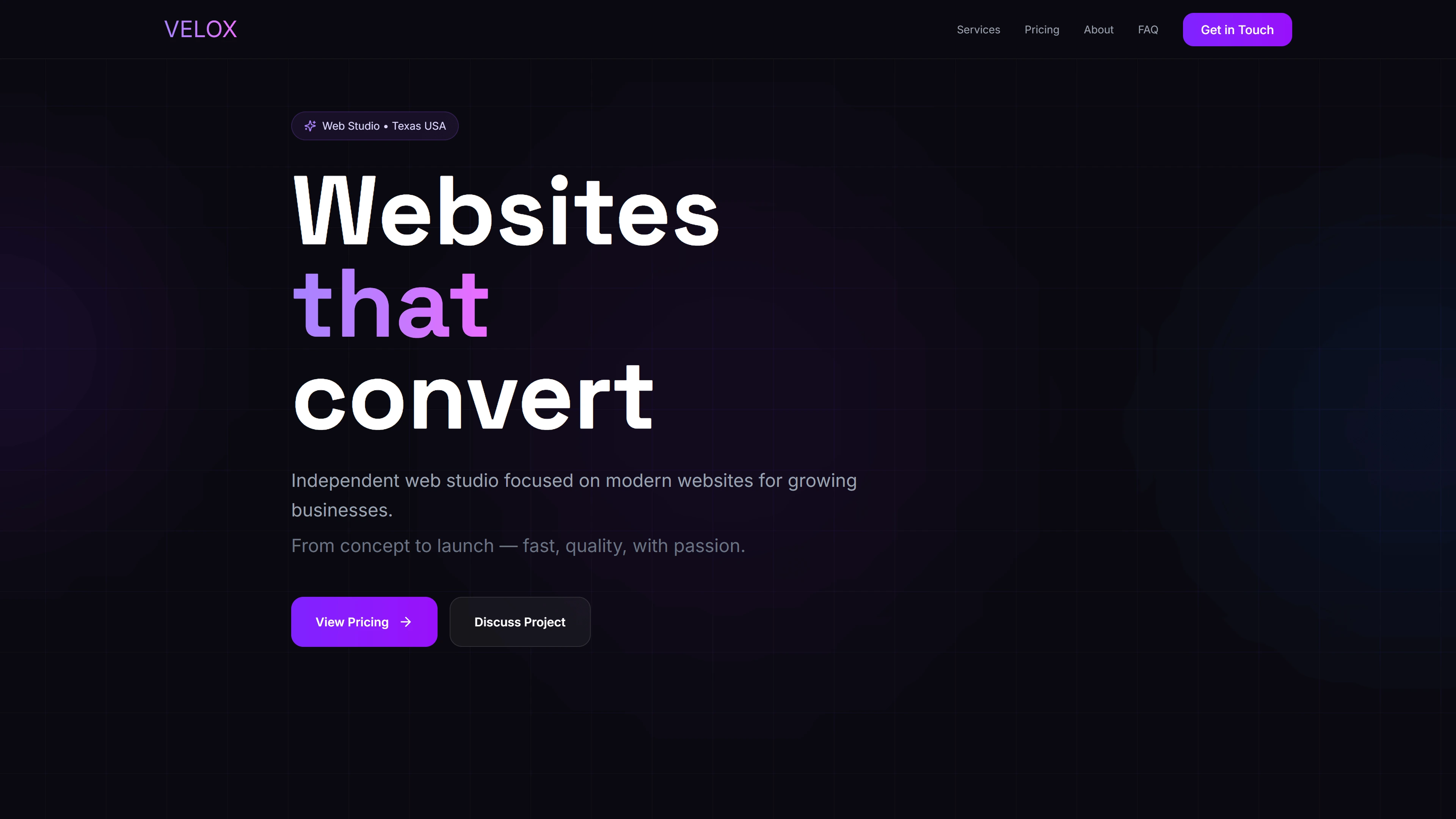 Velox — скриншот корпоративного сайта на ноутбуке